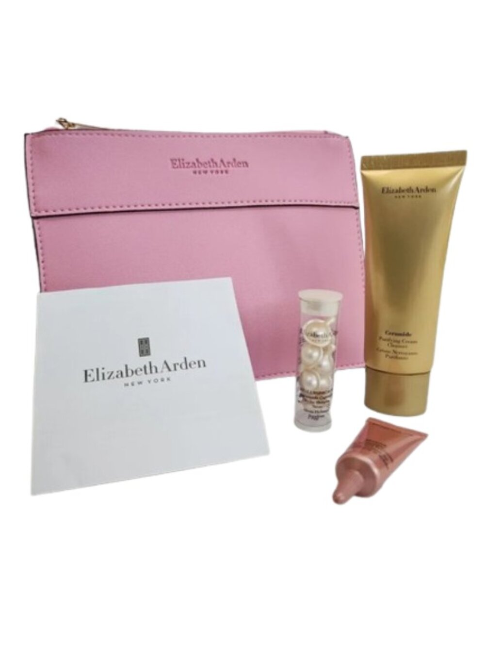 NWT Elizabeth Arden Skincare Gift Set with Pink Cosmetic Pouch Case